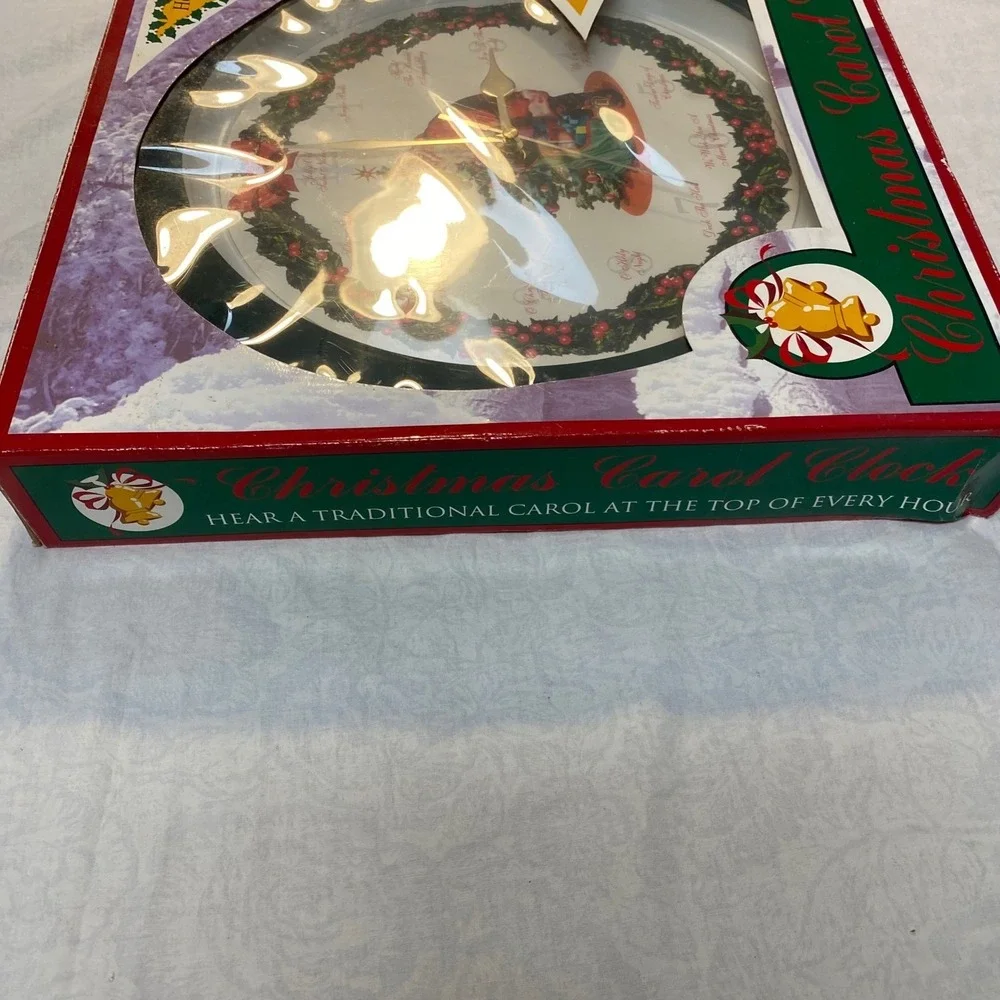 Feldstein Christmas Carol Clock Musical Santa Early 2000s Tested Works